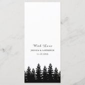 ミニマルモダン白黒冬の結婚式のテーブル メニュー (裏面)