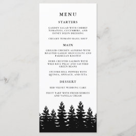 ミニマルモダン白黒冬の結婚式のテーブル メニュー