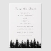 ミニマルモダン白黒夏季ウェディングQRCode ベラム紙招待状 (正面)