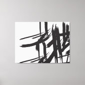 ミニマルモダン白黒抽象芸術ウォールアート キャンバスプリント (正面)