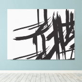 ミニマルモダン白黒抽象芸術ウォールアート キャンバスプリント (インサイチュ (ウッドフロア))