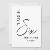 ミニマルモダン白黒結婚のテーブル番号 サンキューカード (正面)