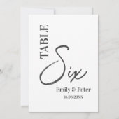 ミニマルモダン白黒結婚のテーブル番号 サンキューカード (裏面)