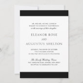 ミニマルモダン白黒結婚 招待状 (正面)