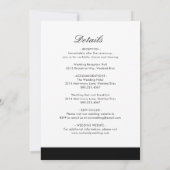 ミニマルモダン白黒結婚 招待状 (裏面)