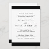 ミニマルモダン白黒結婚 招待状 (正面/裏面)