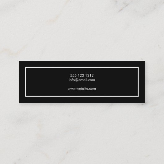 ミニマルモダン白黒 スキニー名刺 (裏面)