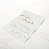 ミニマルモダン白黒・スクリプト婚約 箔招待状 (回転した状態)