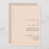 ミニマルモダン秋の結婚式招待状 (正面/裏面)
