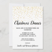 ミニマルモダン紙吹雪クリスマスディナー 招待状 (正面)