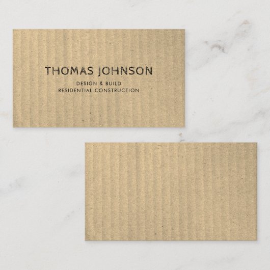 ミニマルモダン素朴建築ビジネスカー 名刺 (正面/裏面)