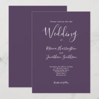 ミニマルモダン紫結婚白