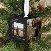 ミニマルモダン結婚したメリーと金ゴールドのスクリプトの写真