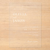 ミニマルモダン結婚の アクリル招待状 (正面)