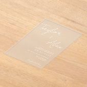 ミニマルモダン結婚の アクリル招待状 (レイダウン)