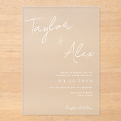 ミニマルモダン結婚の アクリル招待状 (正面)