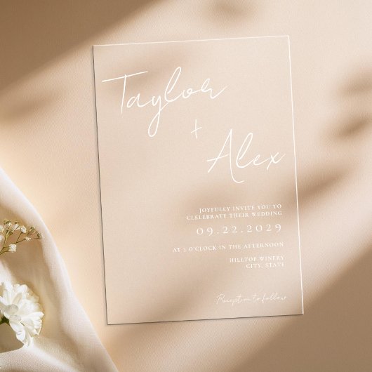 ミニマルモダン結婚の アクリル招待状