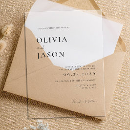 ミニマルモダン結婚の アクリル招待状