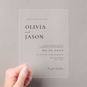 ミニマルモダン結婚の アクリル招待状 (インサイチュ (ポータブル))