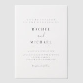 ミニマルモダン結婚や ベラム紙招待状 (正面)