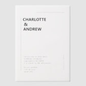 ミニマルモダン結婚や ベラム紙招待状 (正面)