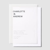 ミニマルモダン結婚や ベラム紙招待状 (オフセット)