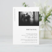ミニマルモダン結婚タイポグラフィ写真の詳細 エンクロージャーカード (スタンド正面)