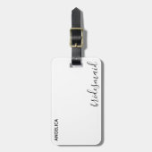 ミニマルモダン結婚タイポグラフィ ラゲッジタグ (正面縦)