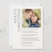 ミニマルモダン結婚リストのオールインワン写真 招待状 (正面)