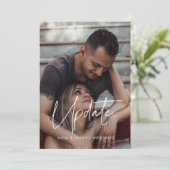 ミニマルモダン結婚リストの更新フォトカード 案内状 (スタンド正面)