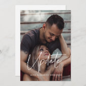 ミニマルモダン結婚リストの更新フォトカード 案内状 (正面/裏面)