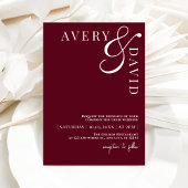 ミニマルモダン結婚リストの赤写真 招待状