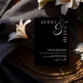 ミニマルモダン結婚リストの黒写真 招待状