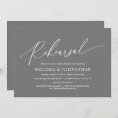 ミニマルモダン結婚リハーサル踊り 招待状 (正面/裏面)