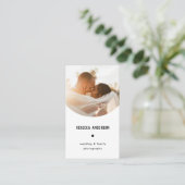 ミニマルモダン結婚写真家ラウンド写真 名刺 (スタンド正面)