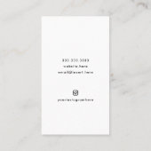 ミニマルモダン結婚写真家ラウンド写真 名刺 (裏面)