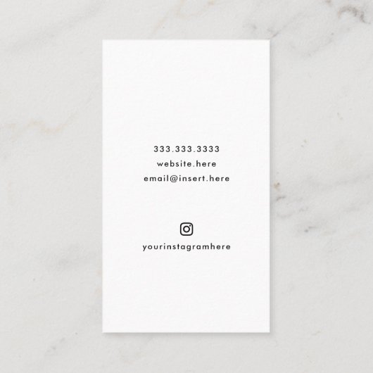 ミニマルモダン結婚写真家ラウンド写真 名刺 (裏面)