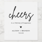 ミニマルモダン結婚式乾杯 ワインラベル (シングルラベル)