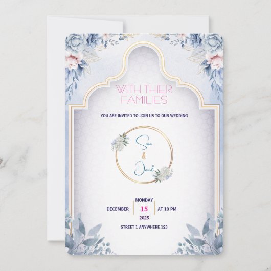 ミニマルモダン結婚式招待状 招待状 (正面)