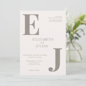 ミニマルモダン結婚式招待状 招待状 (スタンド正面)