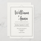 ミニマルモダン結婚式招待状 招待状 (正面/裏面)