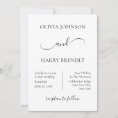 ミニマルモダン結婚式招待状 |白黒 招待状 (正面)