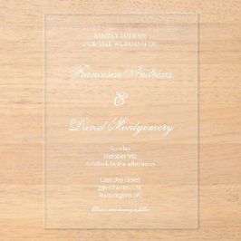 ミニマルモダン結婚式 アクリル招待状