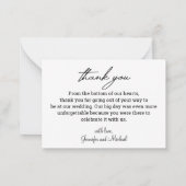 ミニマルモダン結婚感謝していの3枚の写真が集まる ノートカード (裏面)