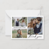 ミニマルモダン結婚感謝していの3枚の写真が集まる ノートカード (正面)