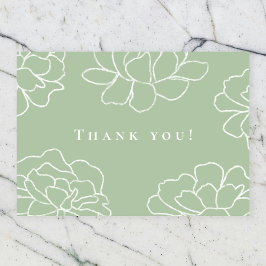 ミニマルモダン結婚植物学サンキューカード 招待状