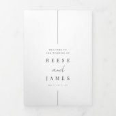 ミニマルモダン結婚歓迎レターと旅程 三つ折りプログラム (カバー)