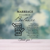 ミニマルモダン結婚Jenga Game Guestbook Sign アクリルサイン (ニュートラル)