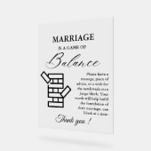 ミニマルモダン結婚Jenga Game Guestbook Sign アクリルサイン (傾斜)
