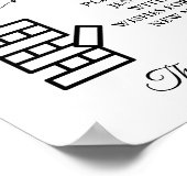 ミニマルモダン結婚Jenga Game Guestbook Sign ポスター (角)